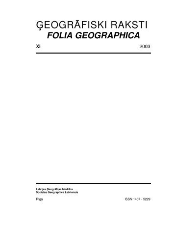 folia geographica xi - Latvijas Universitāte