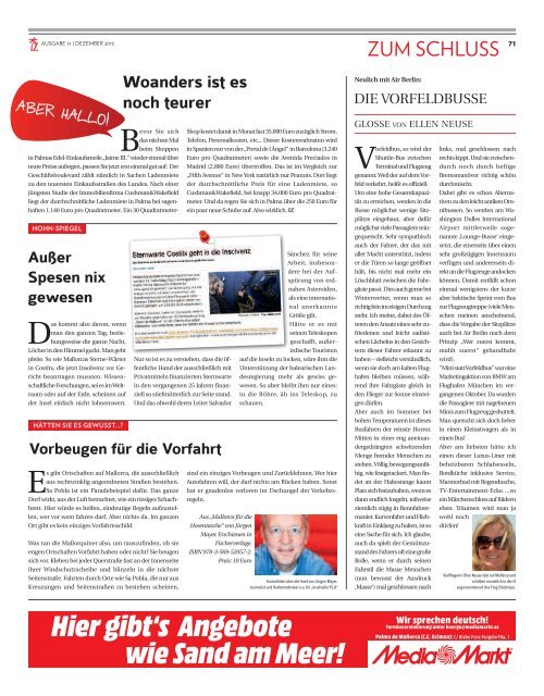 Die Inselzeitung Mallorca Dezember 2015