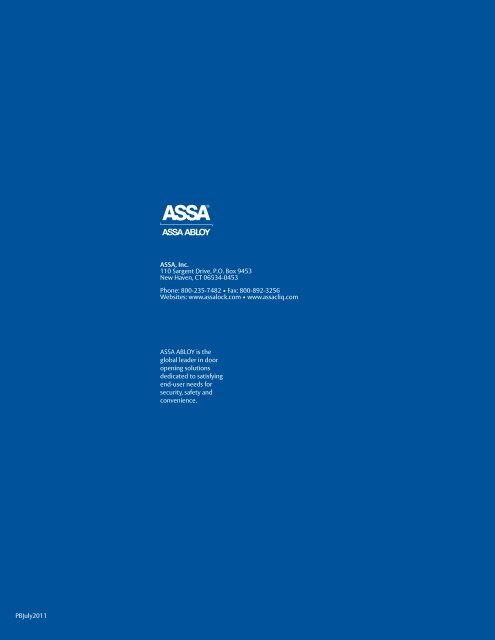 ASSA. 2011 Price List - Mfsales.com