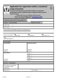 Application for registration within a vocational scope of practice