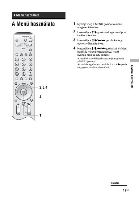 Sony KLV-V26A10E - KLV-V26A10E Istruzioni per l'uso Ungherese