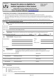 Request for advice on eligibility for medical registration in New Zealand