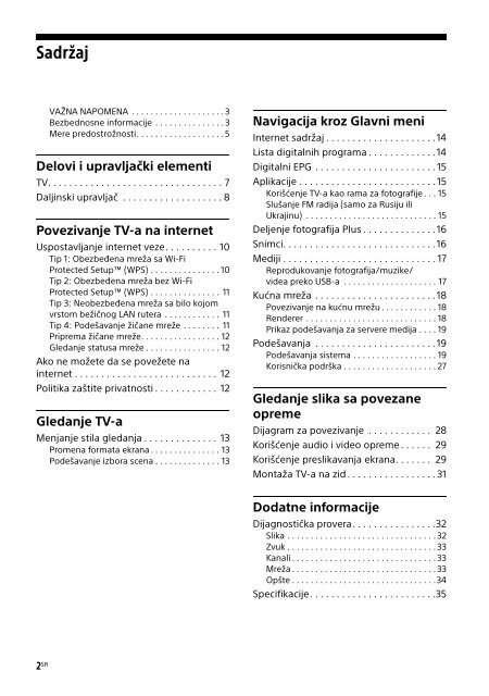 Sony KDL-48R550C - KDL-48R550C Istruzioni per l'uso Serbo