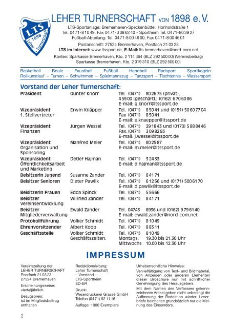 LTS Heft 4/2012 - Leher Turnerschaft von 1898 e.V.