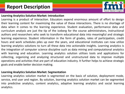 Global Learning Analytics Solution Market