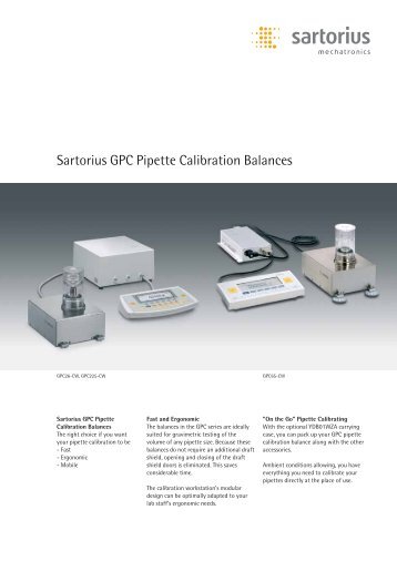 Sartorius GPC Pipette Calibration Balances - Asistec