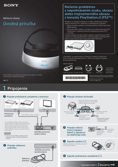 Sony HMZ-T2 - HMZ-T2 Guida di configurazione rapid Slovacco