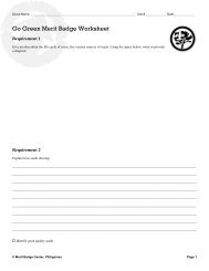 Go Green Merit Badge Worksheet