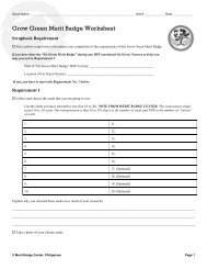 Grow Green Merit Badge Worksheet