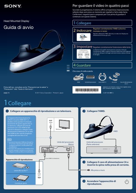 Sony HMZ-T1 - HMZ-T1 Guida di configurazione rapid Italiano
