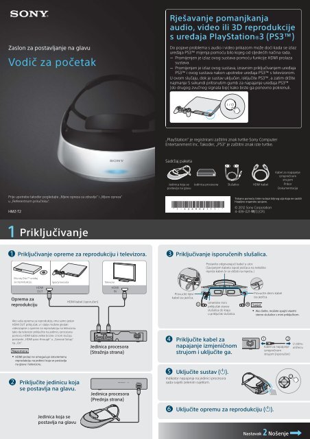 Sony HMZ-T2 - HMZ-T2 Guida di configurazione rapid Croato