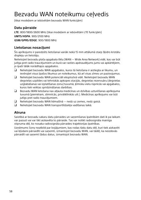 Sony SVE1713E1R - SVE1713E1R Documenti garanzia Lituano