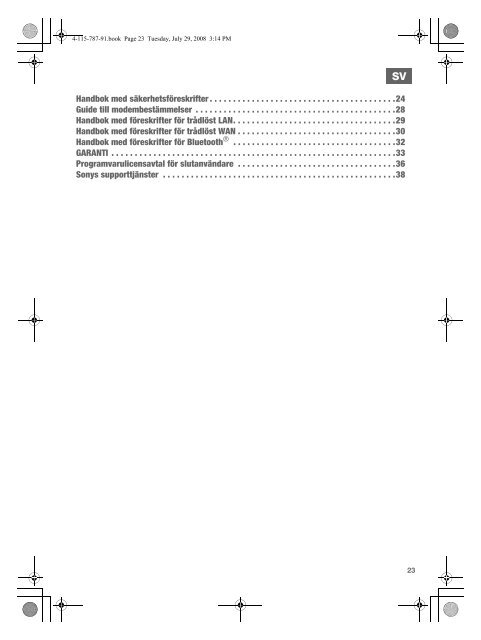 Sony VGN-NS11E - VGN-NS11E Documenti garanzia Finlandese