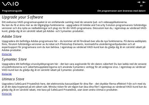 Sony PCG-K315B - PCG-K315B Manuale software Svedese