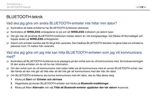 Sony VPCSE1L1E - VPCSE1L1E Istruzioni per l'uso Svedese