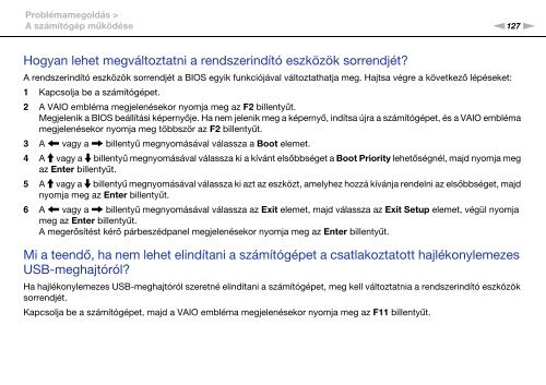 Sony VPCEB3A4E - VPCEB3A4E Istruzioni per l'uso Ungherese