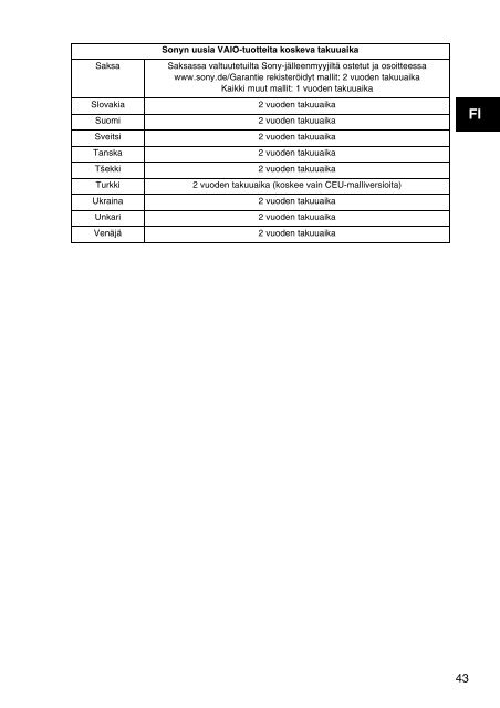 Sony VPCSE1L1E - VPCSE1L1E Documenti garanzia Norvegese