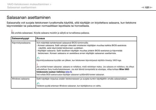 Sony VPCSE1L1E - VPCSE1L1E Istruzioni per l'uso Finlandese