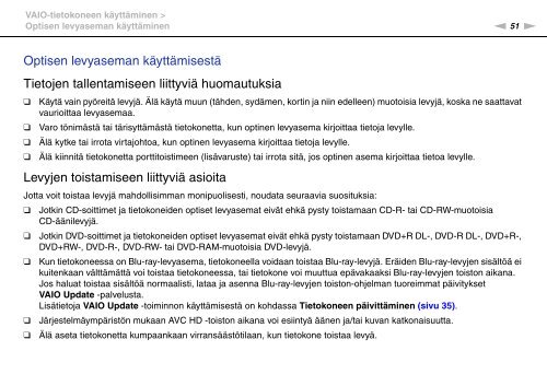 Sony VPCSE1L1E - VPCSE1L1E Istruzioni per l'uso Finlandese