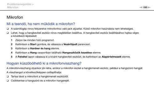 Sony VPCSE1L1E - VPCSE1L1E Istruzioni per l'uso Ungherese