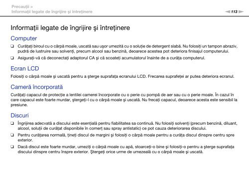 Sony VPCEB3A4E - VPCEB3A4E Istruzioni per l'uso Rumeno