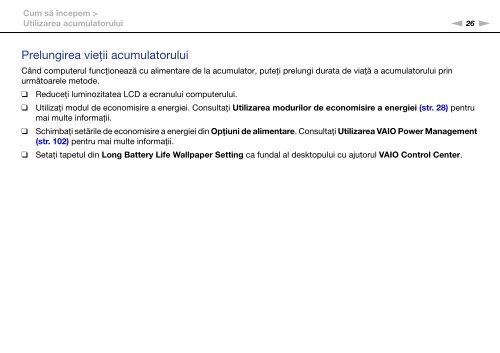Sony VPCEB3A4E - VPCEB3A4E Istruzioni per l'uso Rumeno