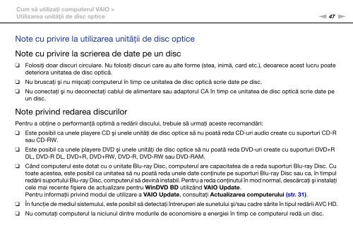 Sony VPCEB3A4E - VPCEB3A4E Istruzioni per l'uso Rumeno