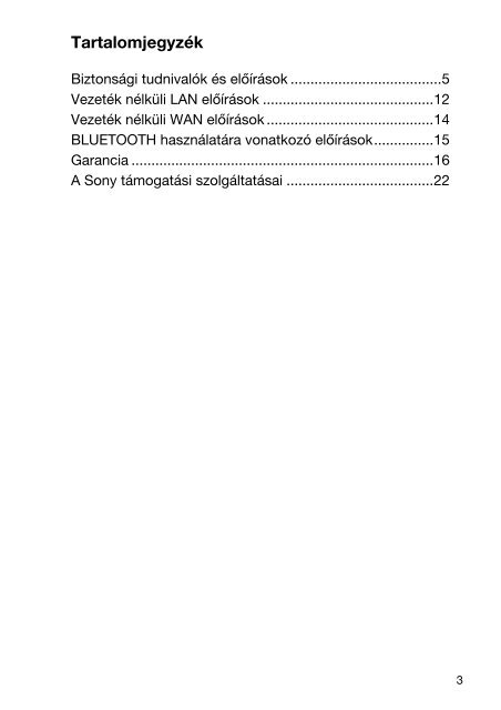 Sony VPCEH2Q1E - VPCEH2Q1E Documenti garanzia Ungherese