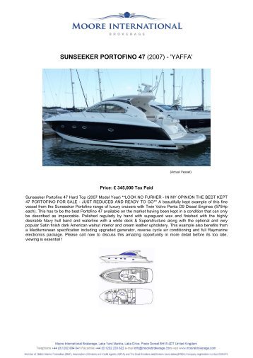 SUNSEEKER PORTOFINO 47 (2007) - 'YAFFA'