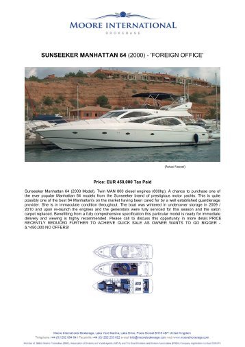 SUNSEEKER MANHATTAN 64 (2000) - 'FOREIGN OFFICE'