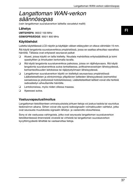Sony VPCSB1B7E - VPCSB1B7E Documenti garanzia Danese