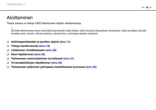 Sony VPCSB1B7E - VPCSB1B7E Istruzioni per l'uso Finlandese