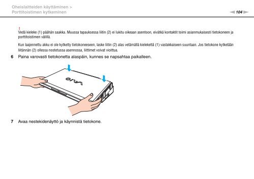 Sony VPCSB1B7E - VPCSB1B7E Istruzioni per l'uso Finlandese