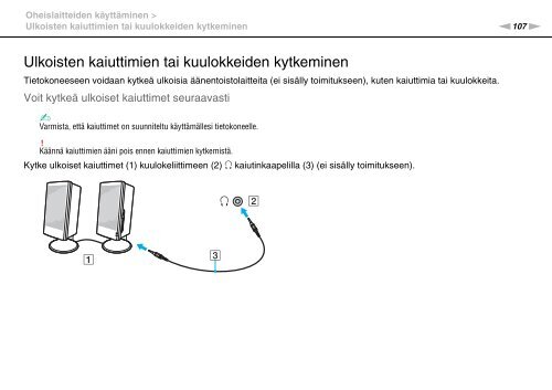 Sony VPCSB1B7E - VPCSB1B7E Istruzioni per l'uso Finlandese