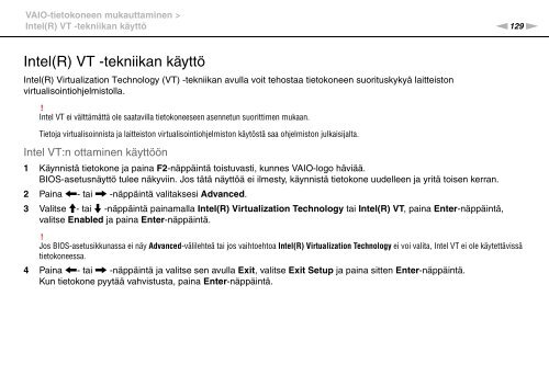 Sony VPCSB1B7E - VPCSB1B7E Istruzioni per l'uso Finlandese