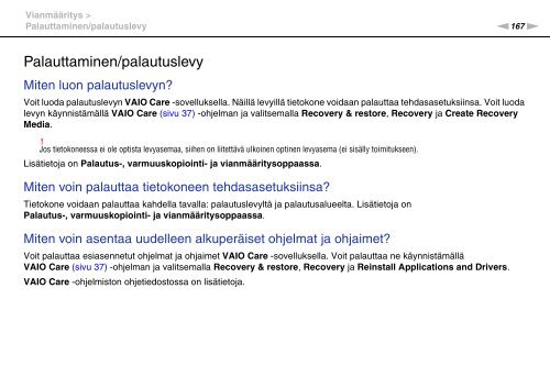 Sony VPCSB1B7E - VPCSB1B7E Istruzioni per l'uso Finlandese