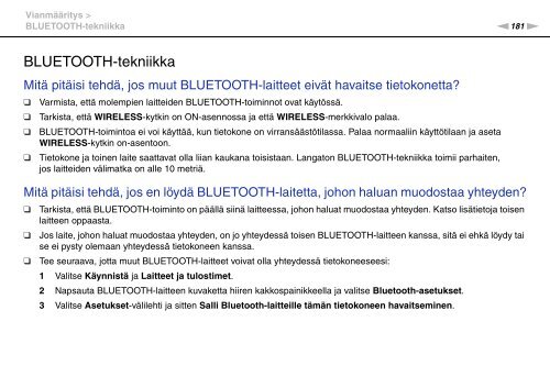 Sony VPCSB1B7E - VPCSB1B7E Istruzioni per l'uso Finlandese