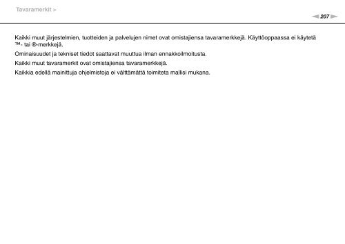 Sony VPCSB1B7E - VPCSB1B7E Istruzioni per l'uso Finlandese