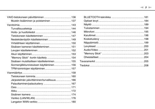 Sony VPCSB1B7E - VPCSB1B7E Istruzioni per l'uso Finlandese