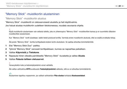 Sony VPCSB1B7E - VPCSB1B7E Istruzioni per l'uso Finlandese