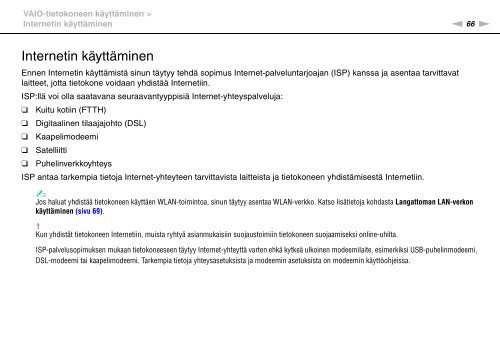 Sony VPCSB1B7E - VPCSB1B7E Istruzioni per l'uso Finlandese