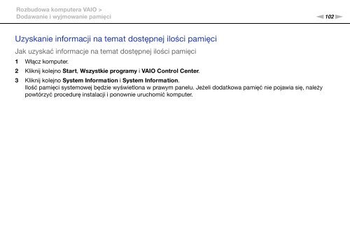 Sony VGN-NW21MF - VGN-NW21MF Istruzioni per l'uso Polacco