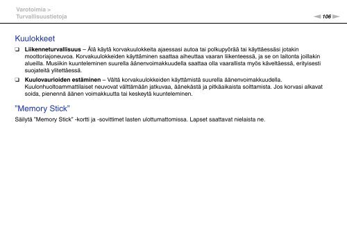 Sony VGN-NW21MF - VGN-NW21MF Istruzioni per l'uso Finlandese