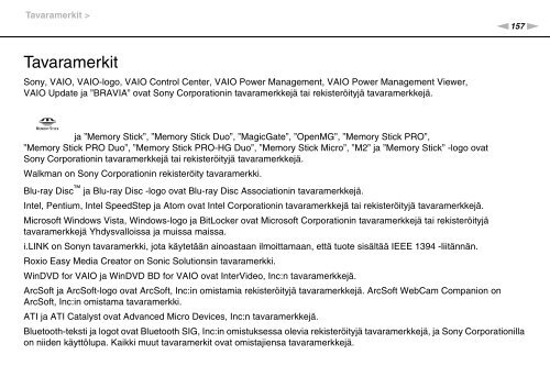 Sony VGN-NW21MF - VGN-NW21MF Istruzioni per l'uso Finlandese