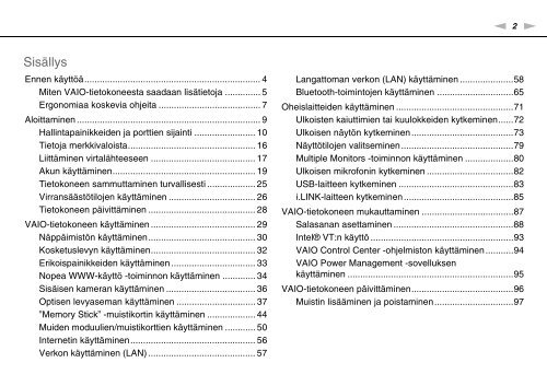 Sony VGN-NW21MF - VGN-NW21MF Istruzioni per l'uso Finlandese