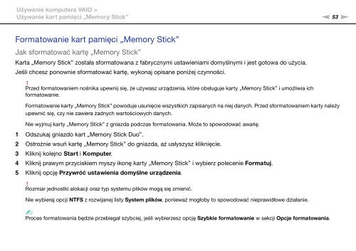 Sony VPCS13M1E - VPCS13M1E Istruzioni per l'uso Polacco