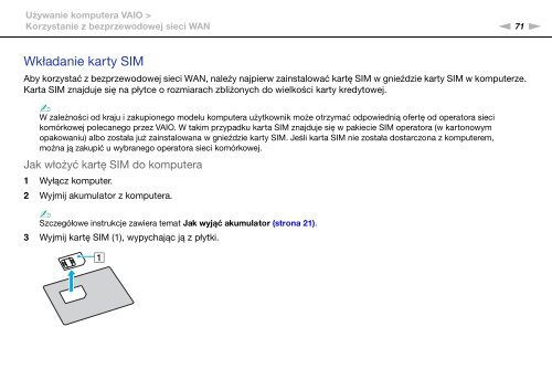 Sony VPCS13M1E - VPCS13M1E Istruzioni per l'uso Polacco