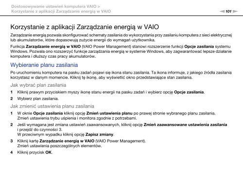 Sony VPCF24P1E - VPCF24P1E Istruzioni per l'uso Polacco