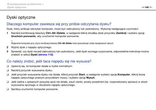 Sony VPCF24P1E - VPCF24P1E Istruzioni per l'uso Polacco