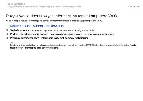 Sony VPCF24P1E - VPCF24P1E Istruzioni per l'uso Polacco